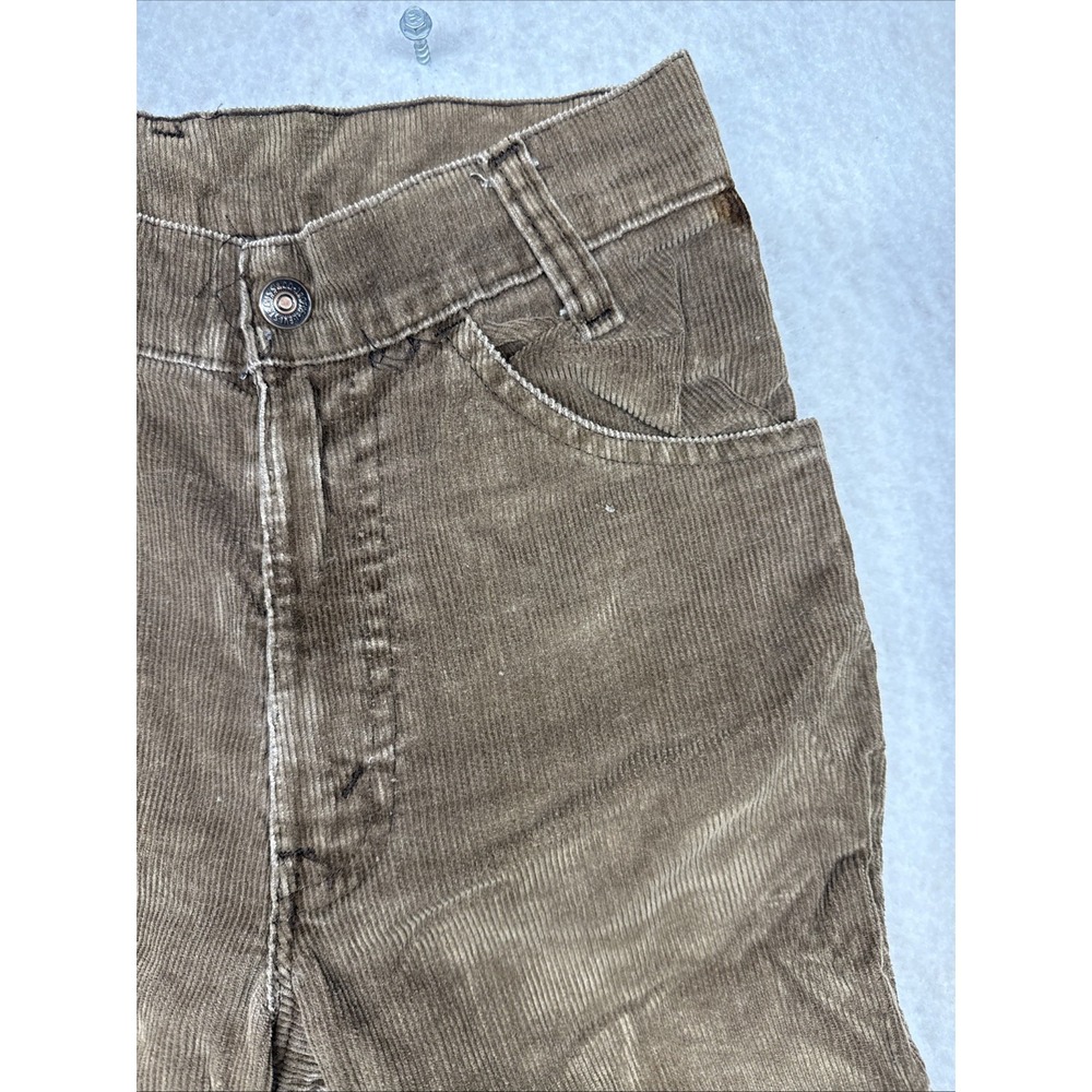 Vintage Levis 419-1529 Brown Corduroy Slim Fit Pants Made in USA 24x26 White Tab - Picture 13 of 16